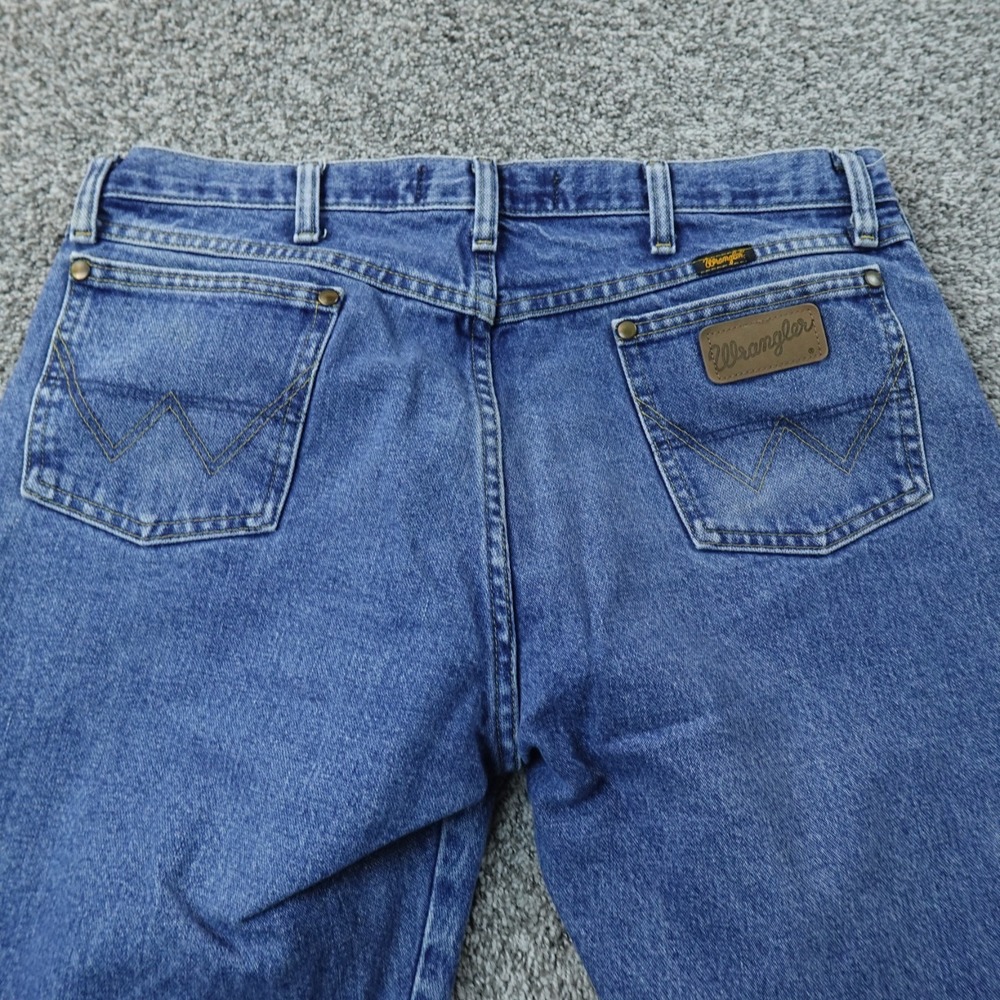 Wrangler Jeans Mens 36X30 Dark Blue Denim Pants Cowboy Cut George Strait Western